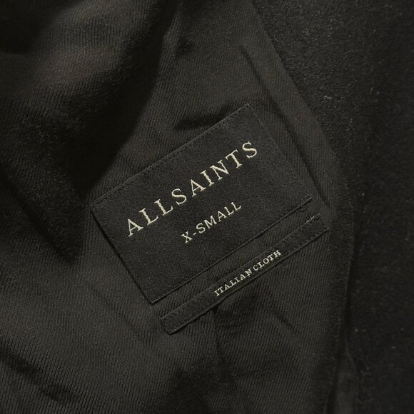 All Saints Single Breasted Black Wool Peacoat - Women's XS - Picture 3 of 4